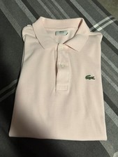 Lacoste Short Sleeve Polo Shirt Pink Embroidered Gator Logo Size 7 XXL JBHS