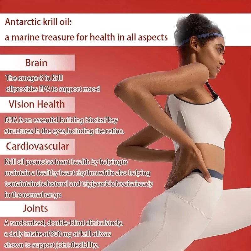 Aceite de Krill Antártico Noruego Años 60 1000 mg - Omega-3 + Astaxantina + EPA + DHA Foto 4 de 4