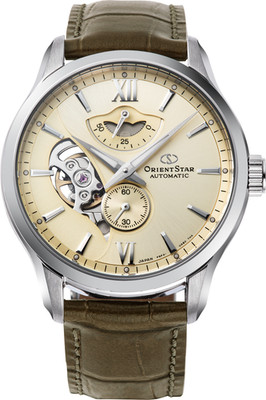ORIENT STAR Automatic Layered Champagne Dial Sapphire Glass Watch RE-AV0B10G