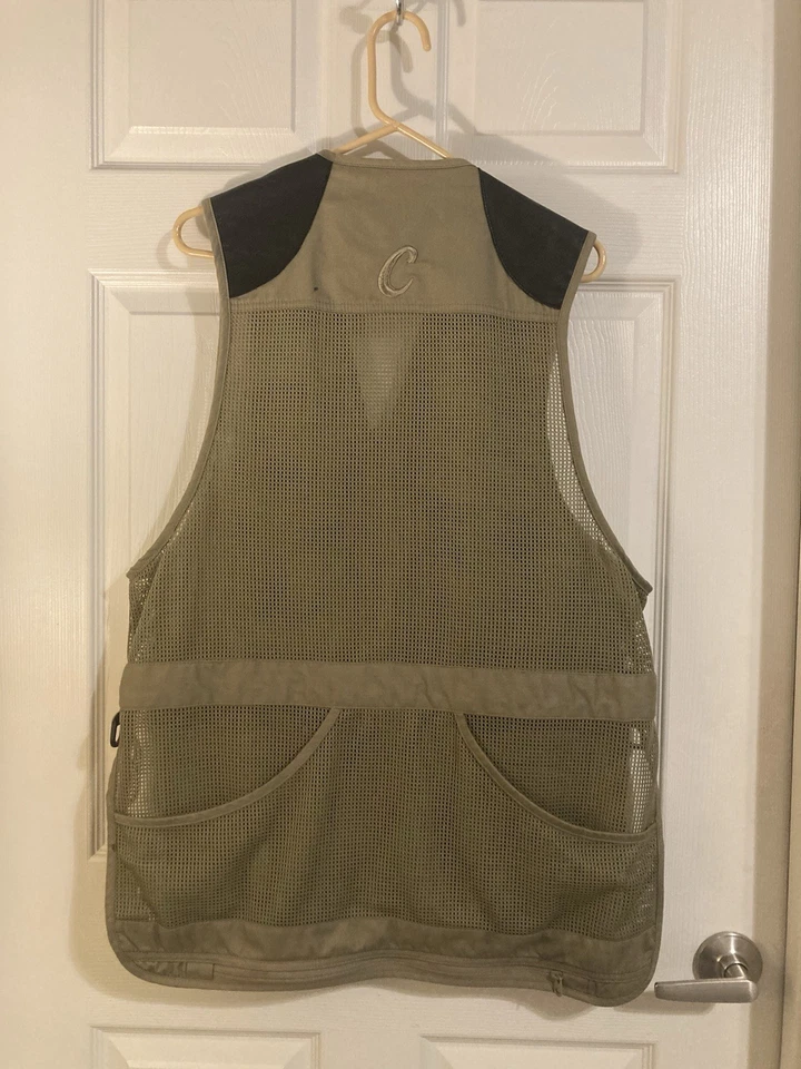 Cabelas Men's Hunting Fishing Vest Leather Mesh Full Zip Sz L - Image 2 of 4