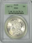 1887-S  PCGS  MS63  OGH  MORGAN DOLLAR  *  TOUGH DATE  *  #6470134