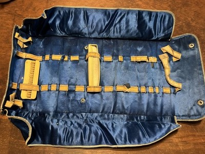 Antique Celluloid French Ivory Manicure Grooming Set Roll Up 3  Pieces