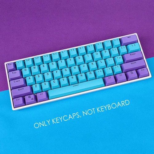 Blue Purple Keycaps Set Double Shot PBT OEM Profile for Cherry MX Mechanical - Picture 2 of 9