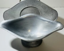 Vintage 1940’s Guardian Service Ware 2 Pc Aluminum Gravy Boat with Tray