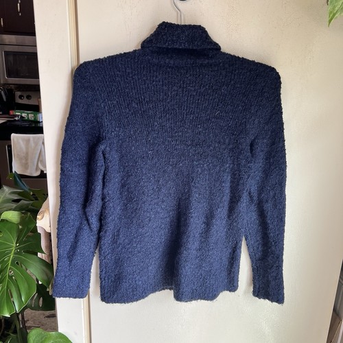 Michael Kors Derby Navy Chunky Nubby Wool Blend Turtleneck Sweater Size XS - Picture 15 of 18
