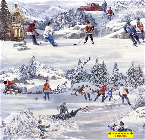 NORTHCOTT "HOMETOWN HOCKEY" D R LAIRD CHILDREN SCENIC HOCKEY FABRIC SELECTION - Picture 6 of 10