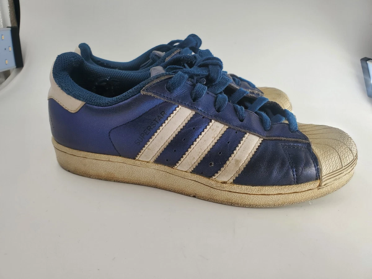 tavle champion Forræderi Adidas Mens Shell Toe Superstar Metallic Blue Low Top 80&#039;s Lace Up  Shoes Size 5 | eBay