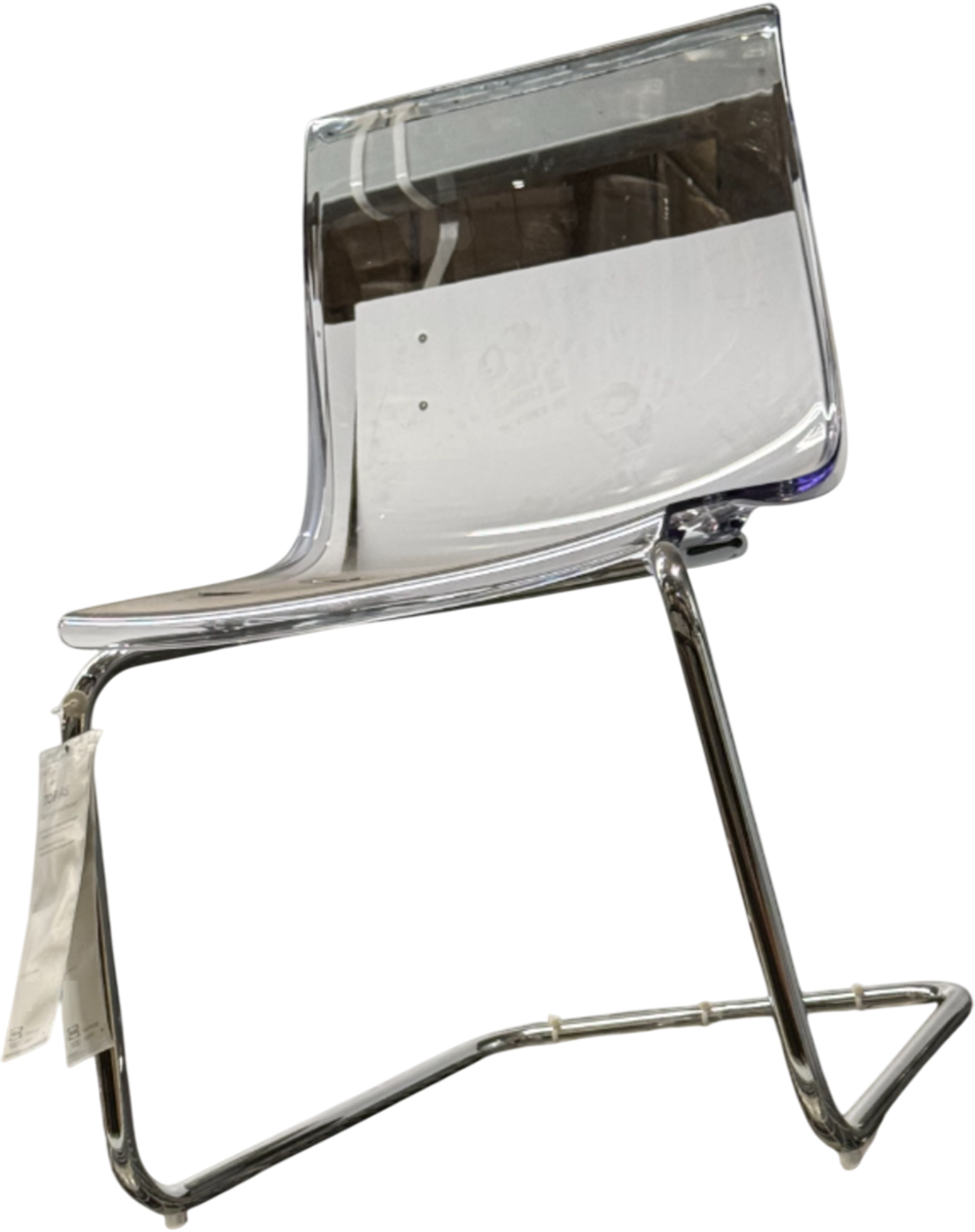 Brand New IKEA TOBIAS Transparent Chrome Plated Dining Chair