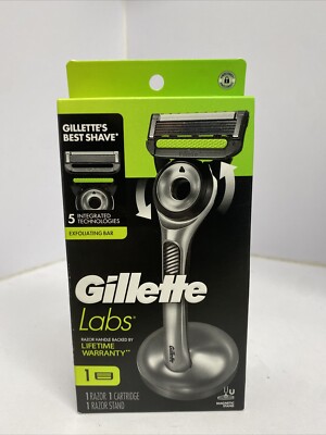 Gillette Labs Razor with Exfoliating Bar with Razor Stand and Cartridge