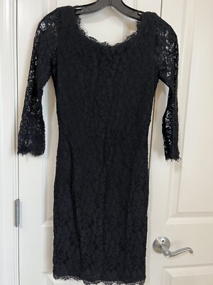 Diane von Furstenberg DVF Lace Dress Black Size