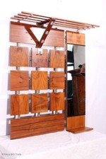 RETRO! Große 60er Jahre Flurgarderobe Wandgarderobe m. Hutablage Kleiderhaken Ho