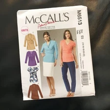 McCalls 6513 Sewing Pattern Sizes 14 16 18 20 22 Misses Stretch Shirts Uncut