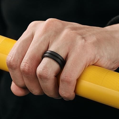 Silicone Ring Men 4 Pcs Breathable Mens Silicone Rubber Bands Wedding Rings - Picture 3 of 8