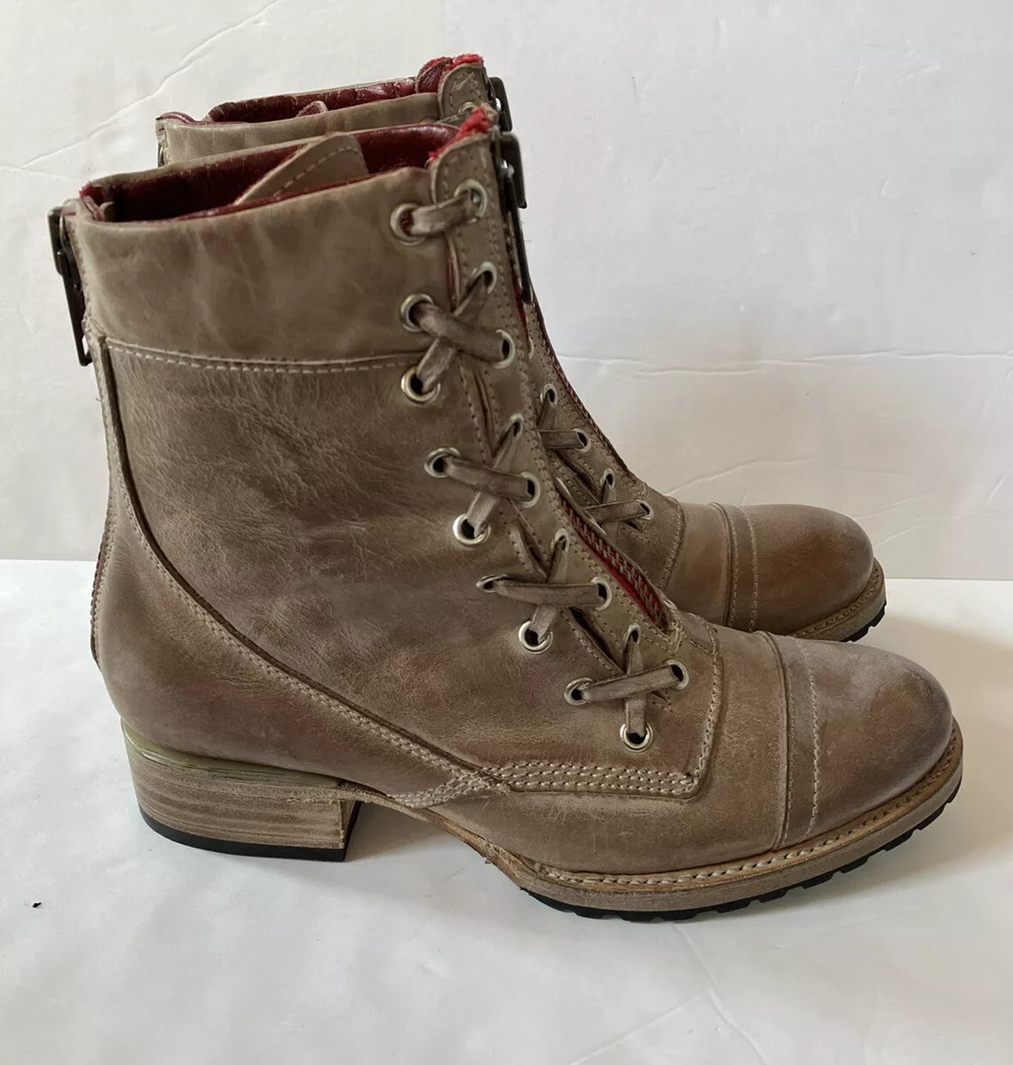 FreeBird By Steven Liverpool Lace Up Leather Chic Taupe Womens