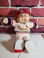 Cabbage Patch Kids Doll Boy Bald Green Eyes MLB St Louis Cardinals T11