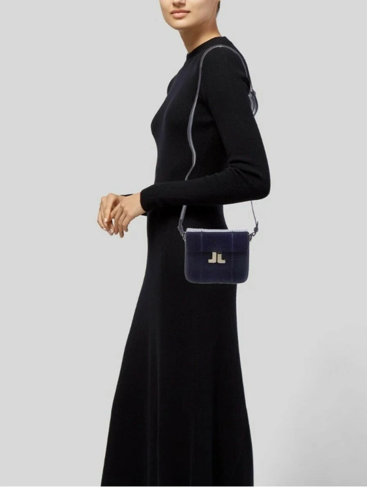 Nuevo con etiquetas Bolso de Mujer Lanvin Piel de Serpiente Azul Marino Mini JL R2195 Hecho en ITALIA Foto 2 de 4