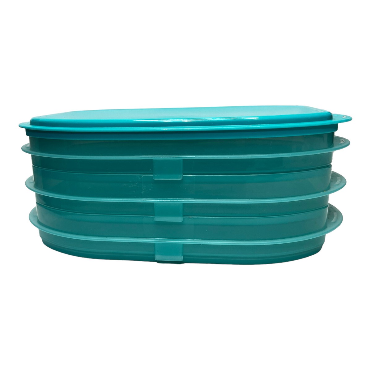 Tupperware Triple Fridge Stackable Container Set - Teal - #5102