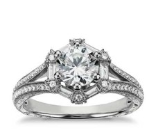 1.38Ct White Round CZ CZ Vintage Engagement Wedding Ring In Sterling Silver