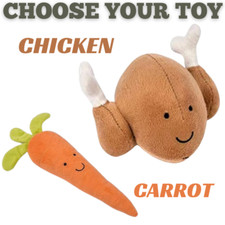Petface Fluffy Carrot-Chicken Dog Chew Toy Interactive Fun Play for Dogs