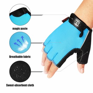 Riding Gloves Men Fitness Work Out Palm Wrist Protection Mitts Half Finger Glove