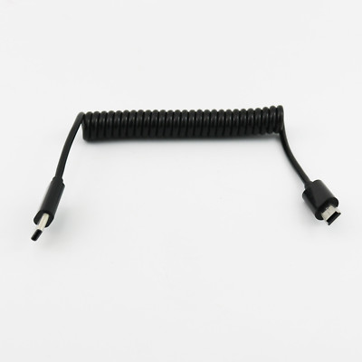 USB 3.1 Type C Male To Mini 5 Pin Male Spiral Coiled Data Sync Charger Cable 1m