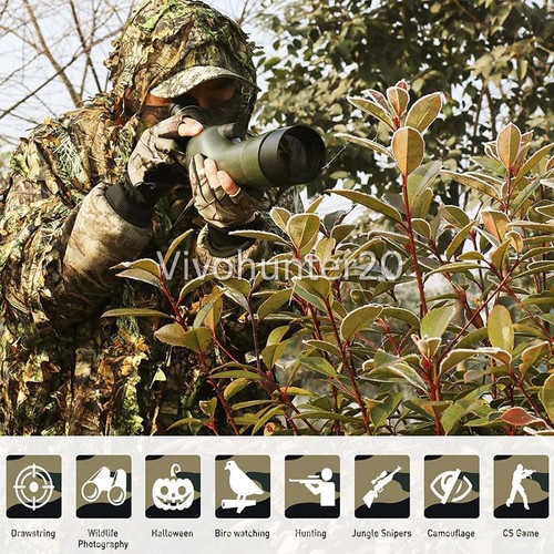 Ghillie Suit Hunting Camouflage Cloak Outdoor Woodland Sniper Tactical Suit AUS - Picture 7 of 11