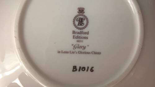 Lena Liu Bradford Editions Tea Cup Teacup Saucer GLORY Glorious Chintz Porcelain - Picture 22 of 24
