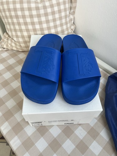 Org. TOD`S Damen-Pantoletten, Mules, Badelatschen Gr. 38 blau OVP € 259