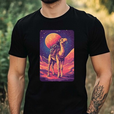 Herren T-Shirt Kamel als Astronaut Motiv Baumwolle Größe XS bis 5XL