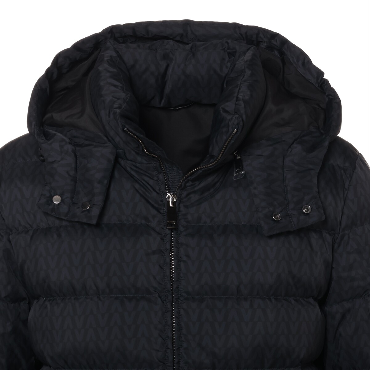 Valentino Nylon Down jacket 48 Men's Navy Blue V logo