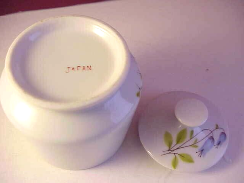 Plato de porcelana pequeño vintage de Japón con tapa multicolor rojo amarillo púrpura flores - Imagen 5 de 5