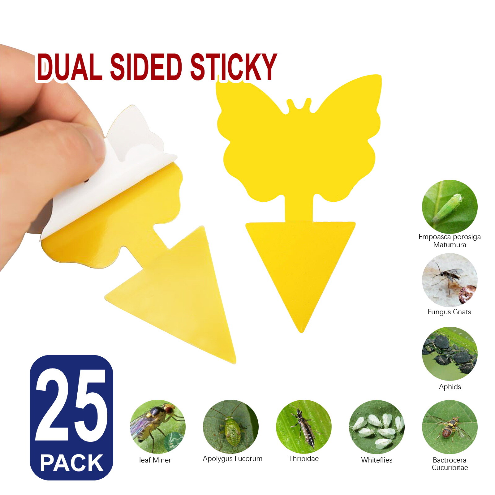 25X Dual Side Sticky Insect Trap Catcher Killer Fly Aphids Wasp Thrip