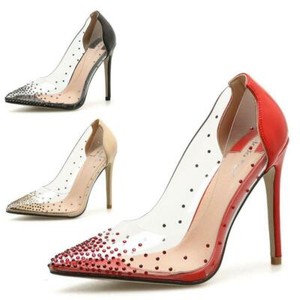 clear pumps with rhinestones