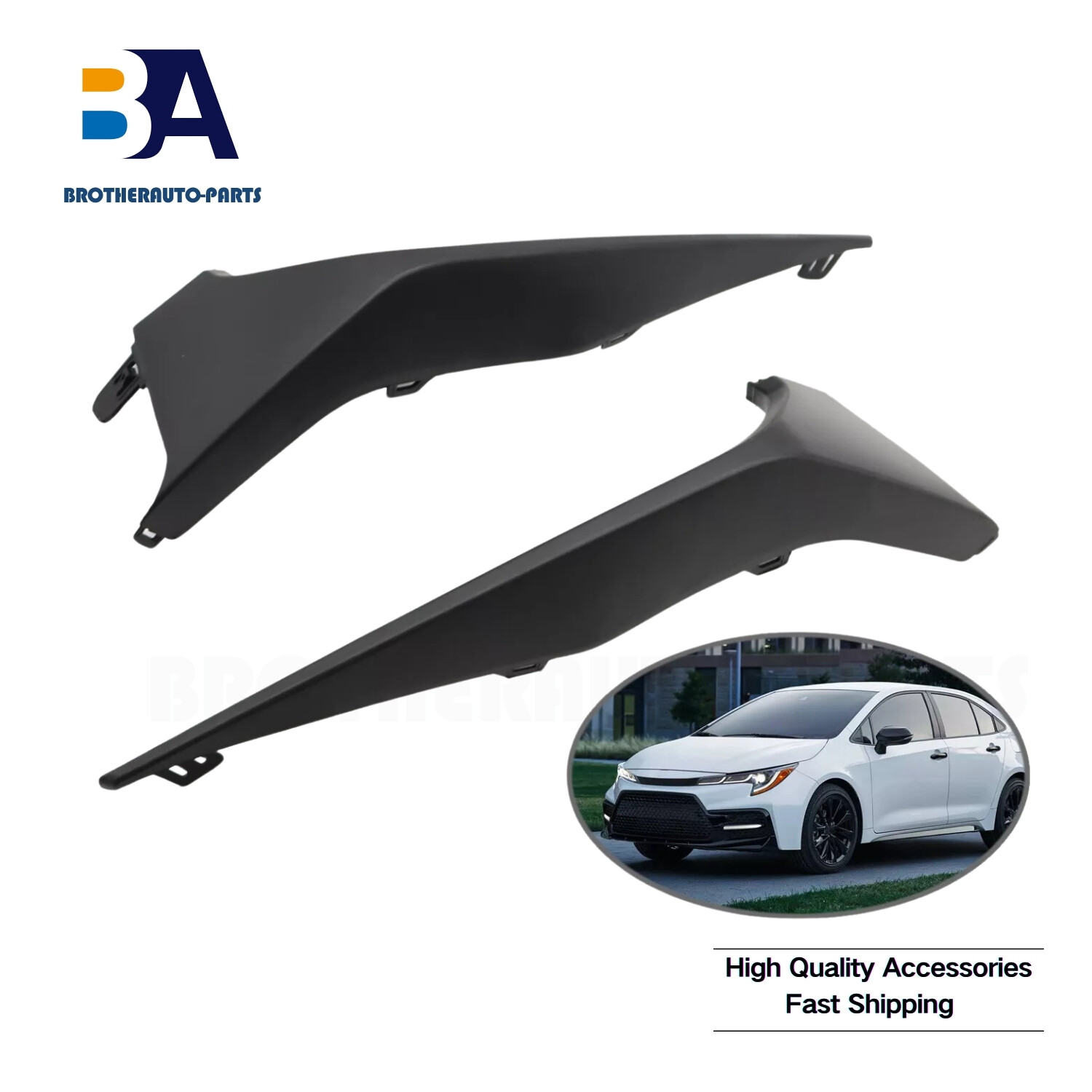 Front Bumper Grille Lower Trim Moldings for 2020 2021 2022 Toyota Corolla SE XSE