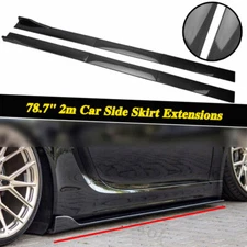 Carbon Fiber Side Skirts Splitter Extension Lip 78.7" For Chevy SS 2014-2017 USA