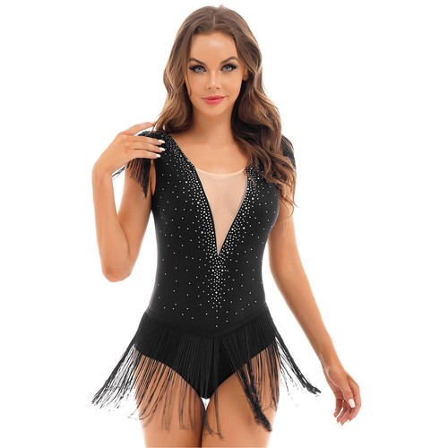 Damen Tanz Wettkampf Kostüm unregelmäßiger Saum Eislaufkleid Modern Dance - Bild 43 von 45