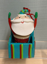 Santa Jack-in-the-box Christmas Ornament Resin 4 Inch
