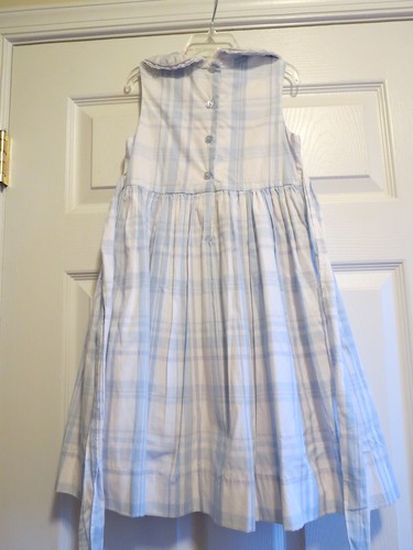 Maggie and Zoe girls 6 rear bow blue white sleeveless summer dress collar plaid - Picture 2 of 2