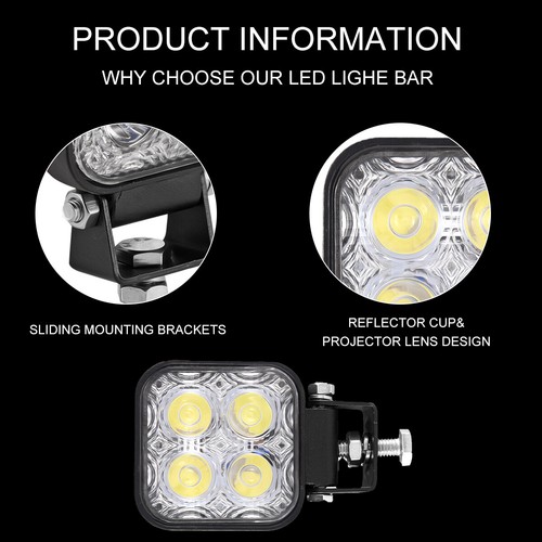 Faros de trabajo LED 12W faros todoterreno para Jeep camión excavadora 12V 24V DHL - Imagen 10 de 12