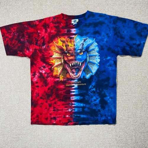 VINTAGE Universal Studios T Shirt Mens Large Dueling Dragons 1999 Single Stitch