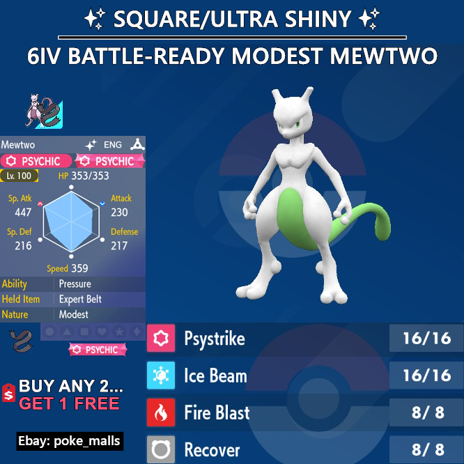 POKEMON IV100 on X: 1. Mewtwo (Shiny) boosted Current Timer:43