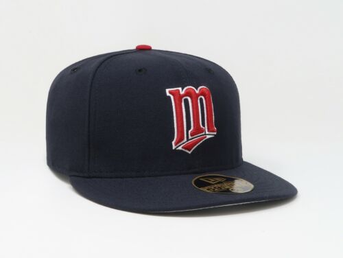 New Era 59Fifty Men Boys Cap Minnesota Twins "M" Navy Blue 100% Wool Fitted Hat - Picture 3 of 5