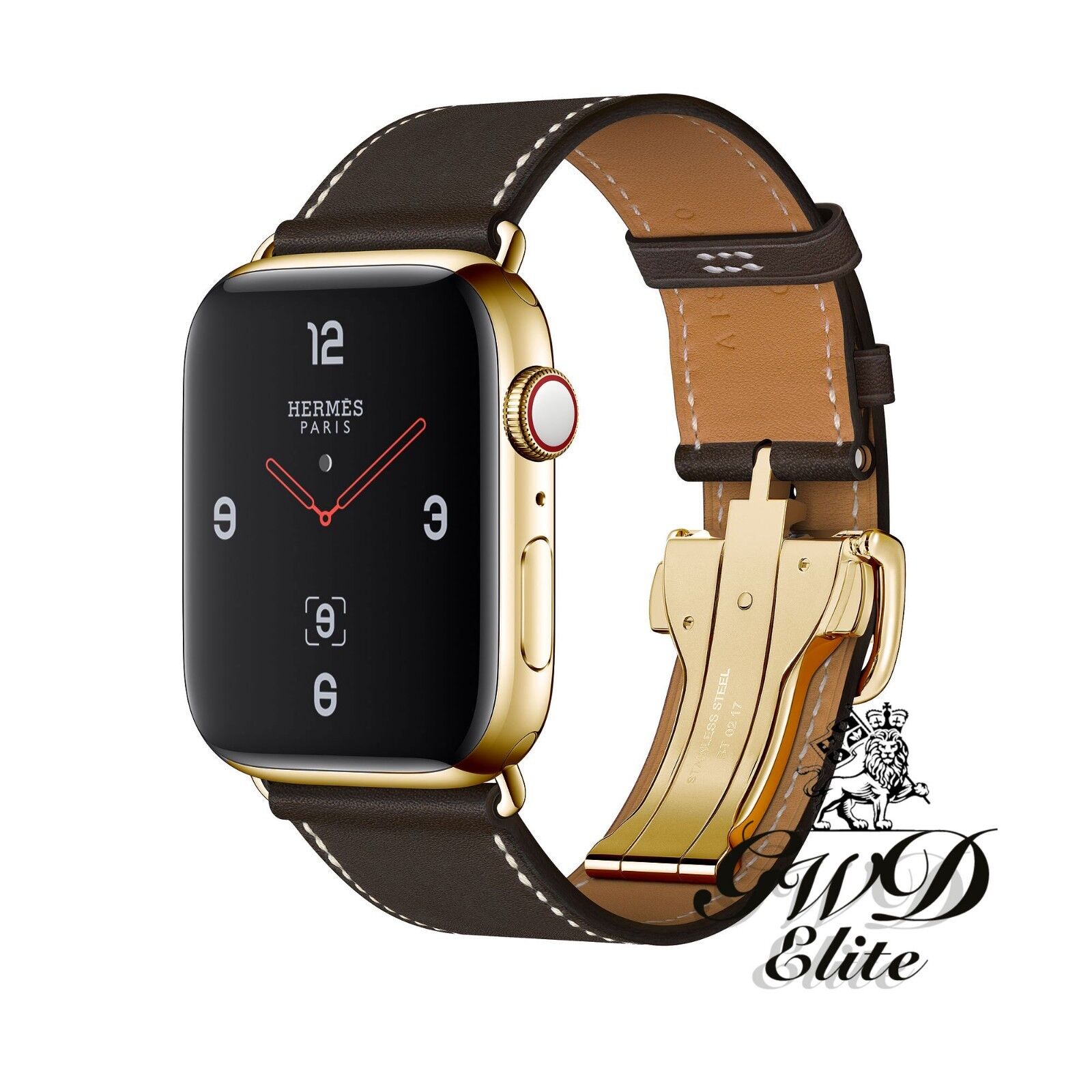 Series 6 Hermes Apple Watch Single Tour Ebene Deployment 18K Gold