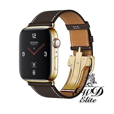 Apple Watch Series 7 Hermes with Deployment Ebene 24K Gold Plated