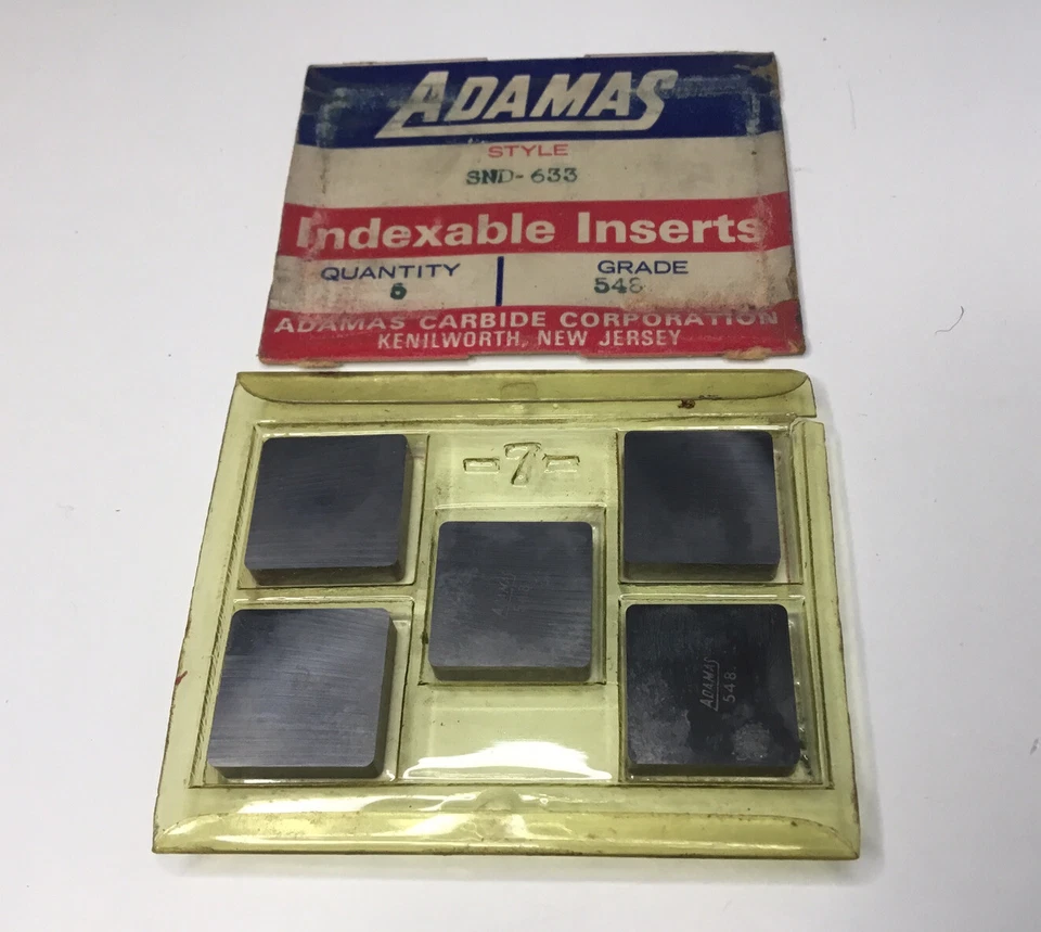 Adams SND-633 Carbide CNC 3/4” Indexable Square Inserts, Grade 546, 5-Count