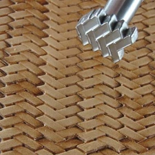 Stainless Steel Craftplus - Herringbone Geometric Stamp (Leather Stamping Tool)