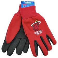 Adult Miami Heat Red/Black Team Logo NBA Licensed Sport Utility Gloves-New 