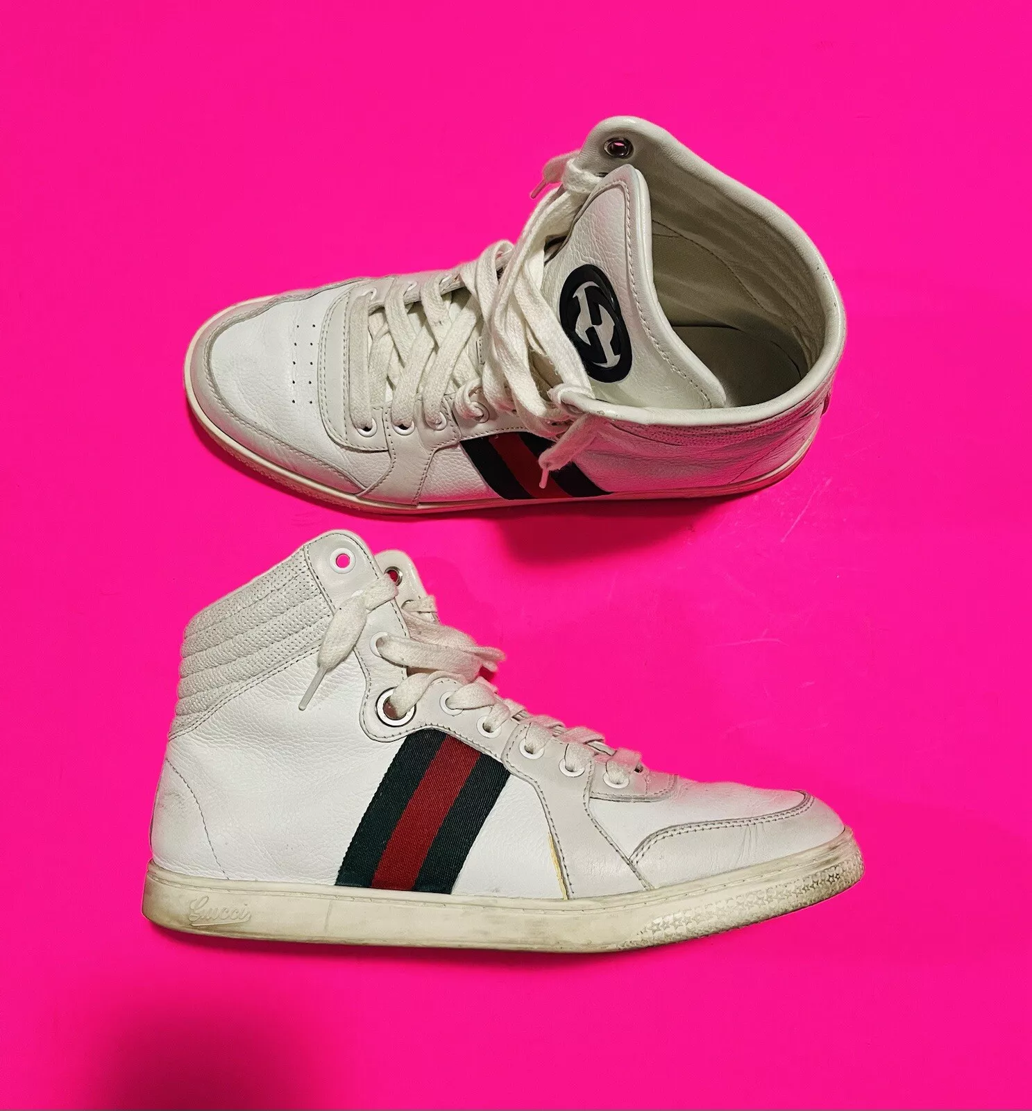 Baskets décontractées femme Gucci à nouer en cuir blanc pointure 39G