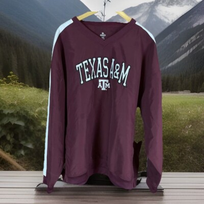TEXAS A&M AGGIES MENS WINDBREAKER JACKET 1/4 Zip WITH LOWER ZIP SIZE 2XL 50/52