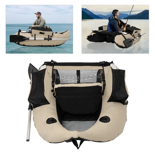 Outdoor Fishing Boat Inflatable Boat Raft with Pump Adjustable Backrest 130kg